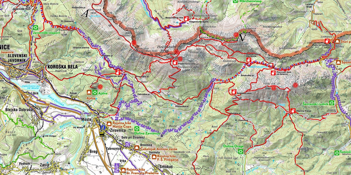 Mapa dels alps Eslovens