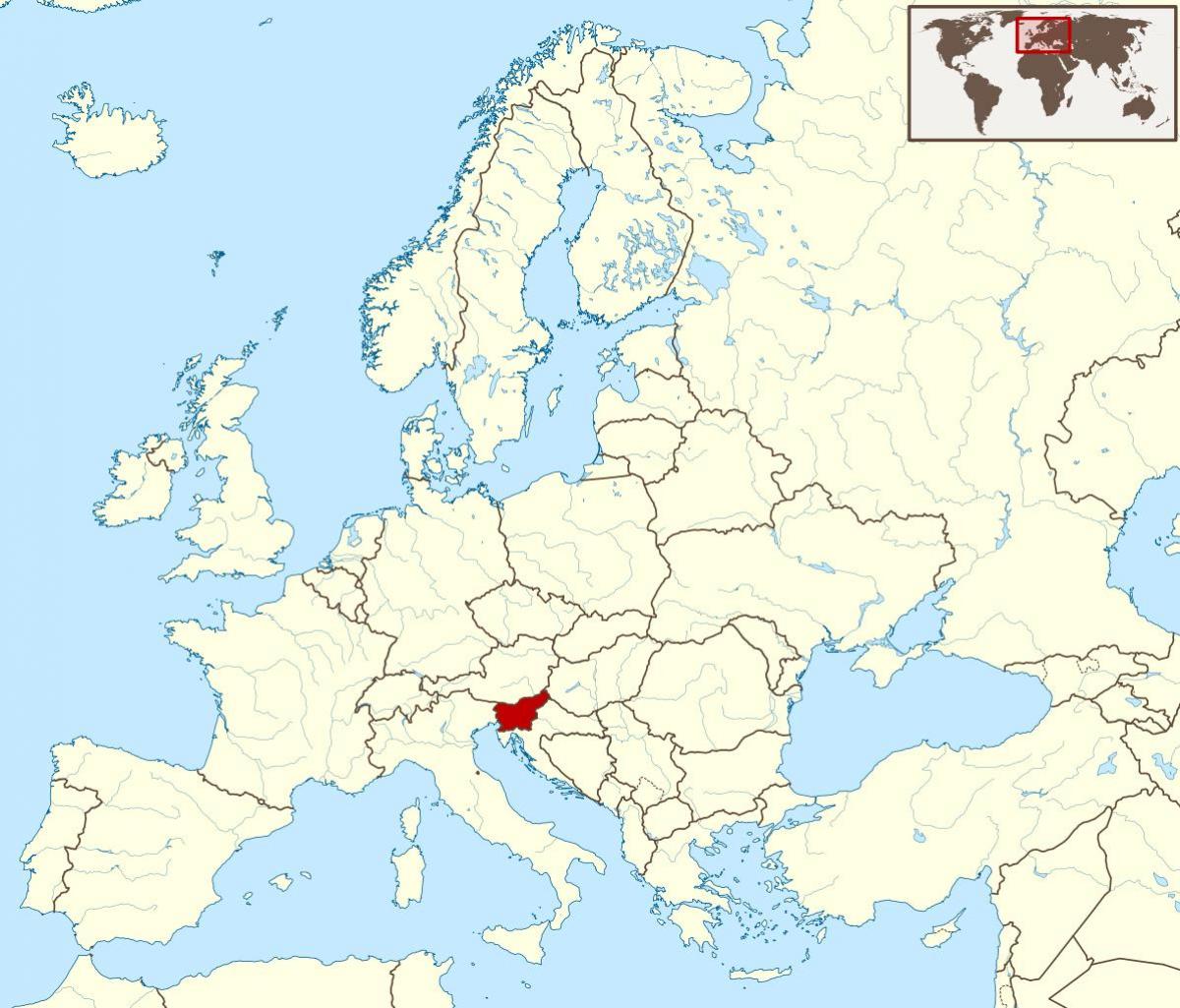 Eslovènia ubicació en el mapa del món