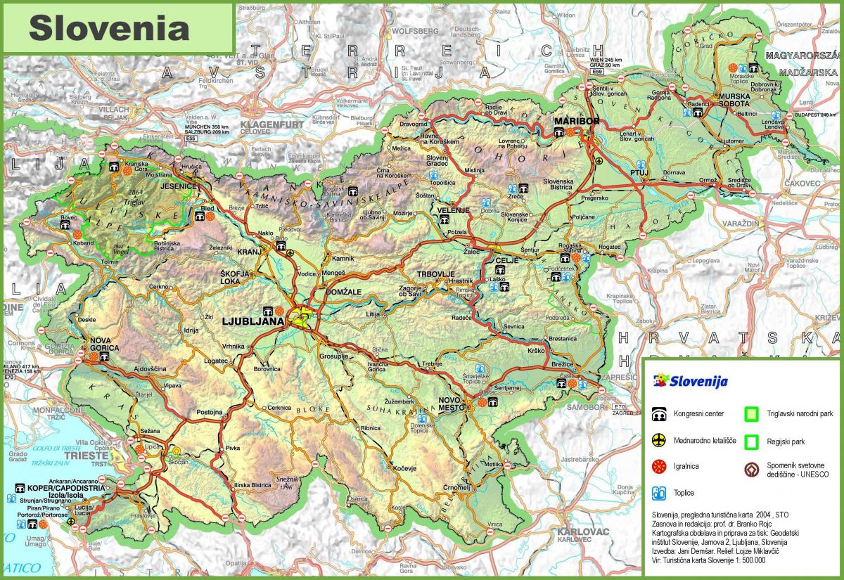 Mapa d'Eslovènia carretera