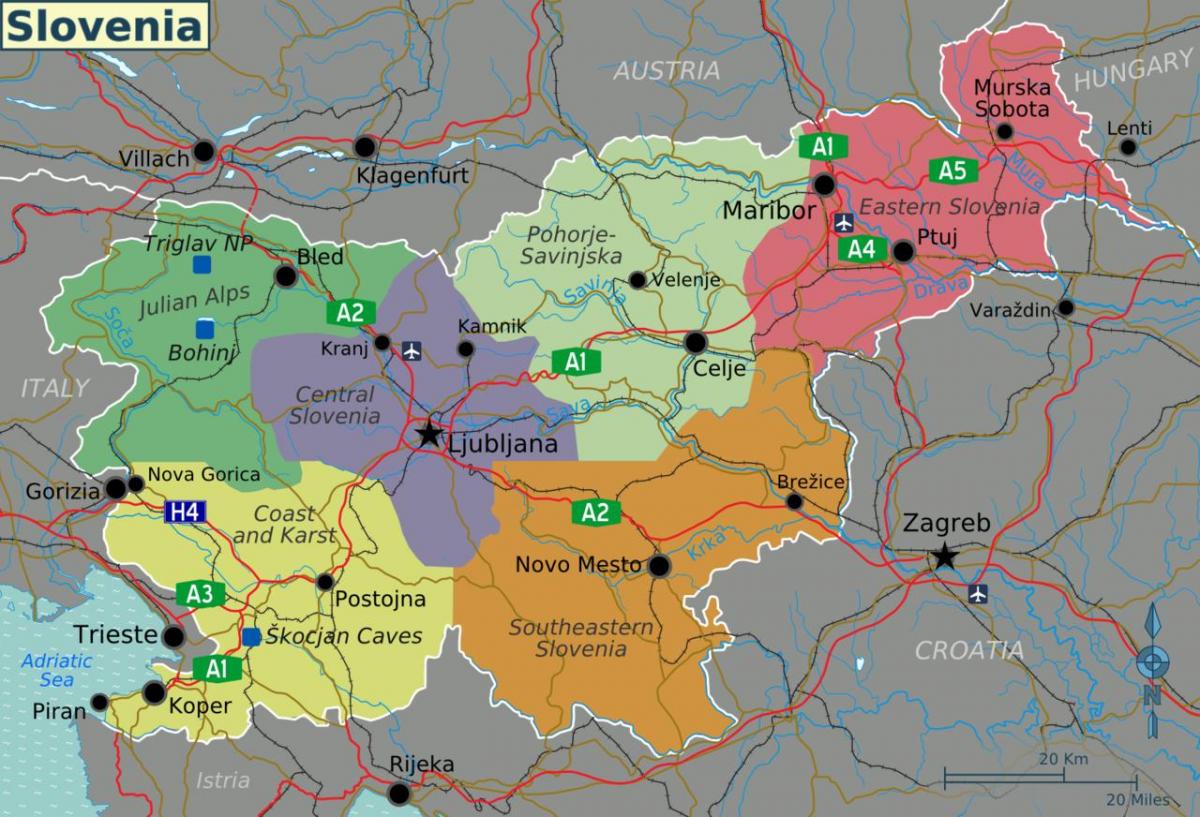 Eslovènia país mapa