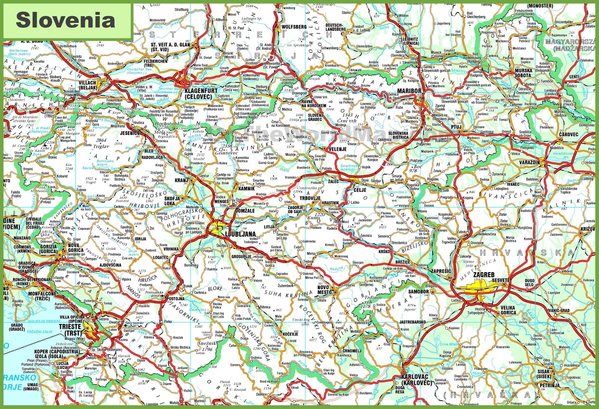 Mapa detallat Eslovènia