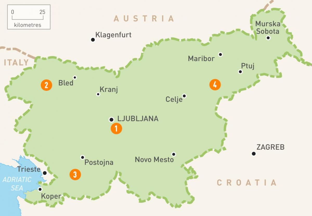 Mapa de novo mesto Eslovènia