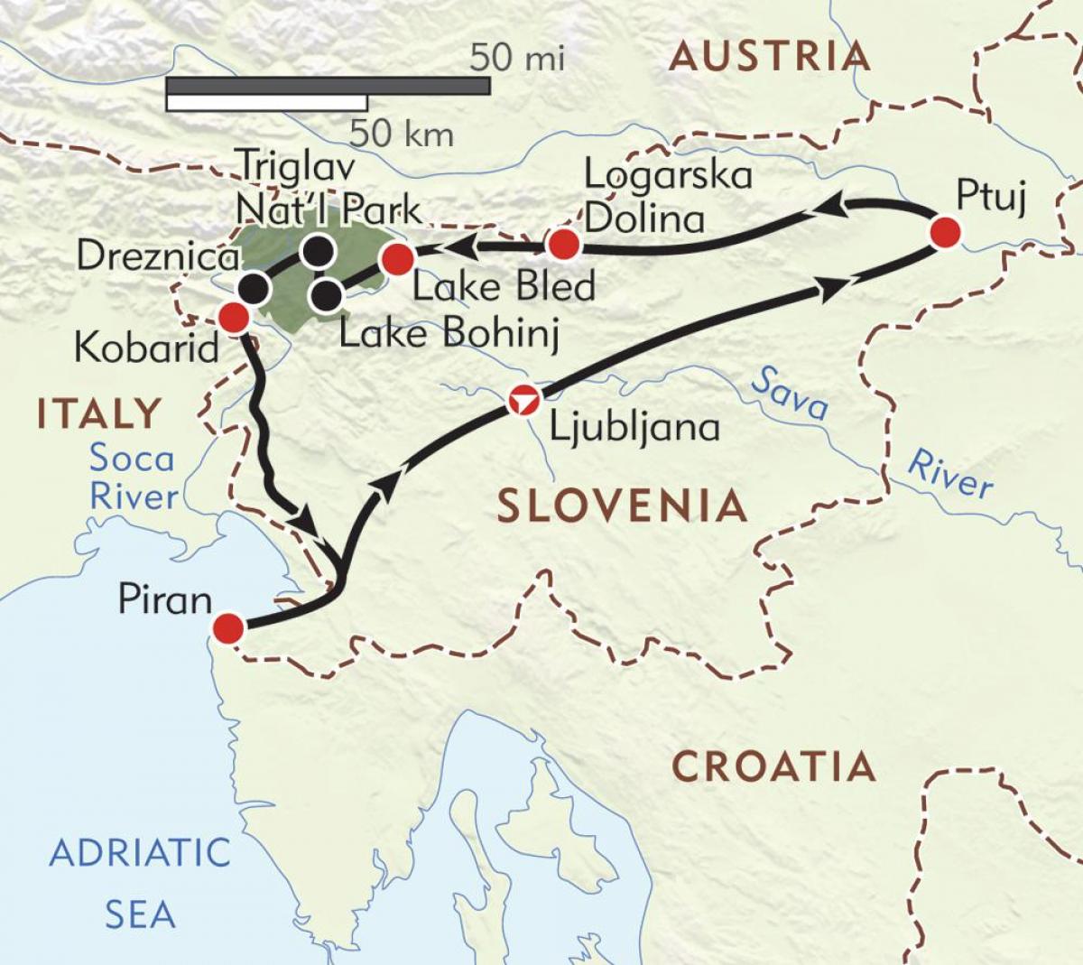 mapa piran Eslovènia