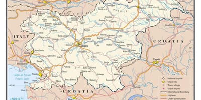 Mapa d'Eslovènia ciutats