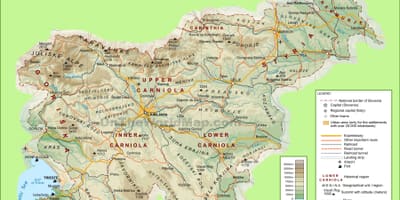 Mapa d'Eslovènia física
