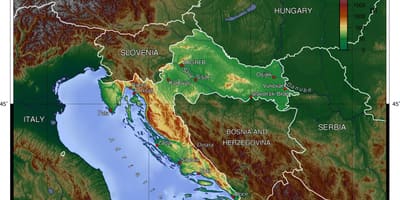 Mapa d'Eslovènia topogràfic